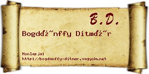 Bogdánffy Ditmár névjegykártya